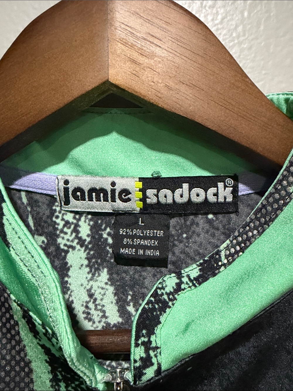 Jamie Sadock Green Abstract Golf Top size L - Picture 2 of 5